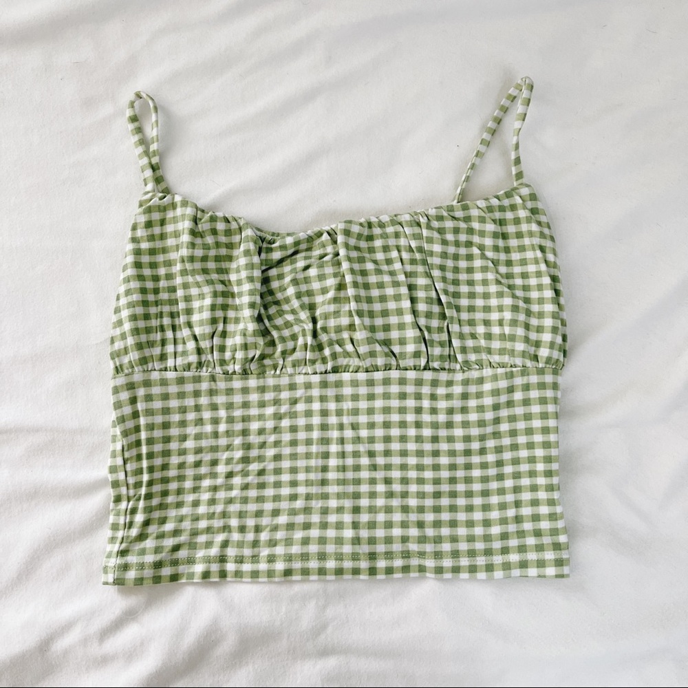 pacsun gingham cropped tank